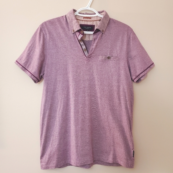 Ted Baker - Men's purple Trynor polo shirt - Ted size 5 (US S) - Picture 3 of 6